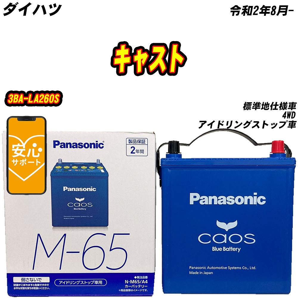 バッテリー パナソニック M65 ダイハツ キャスト 3BA-LA260S R2/8-  【H04006】｜fpj-mat