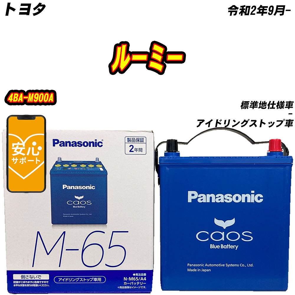 Panasonic M-65 ブルーバッテリー カオス バッテリー パナソニック M65 トヨタ ルーミー 4BA-M900A R2/9