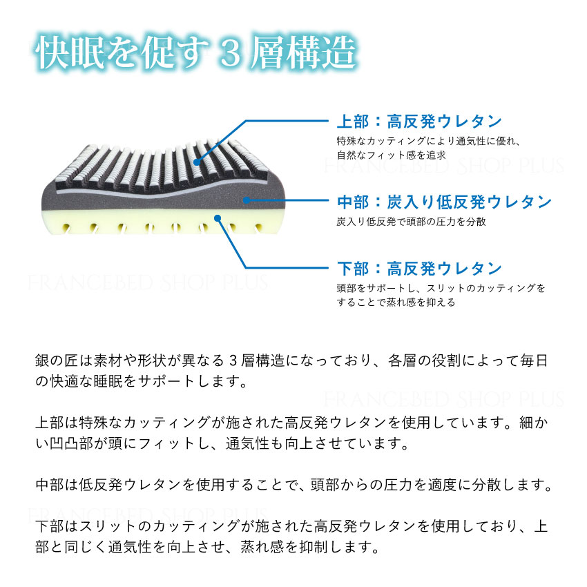 東京ベッド 枕 まくら 銀の匠 : 688458000 : フランスベッド販売株式