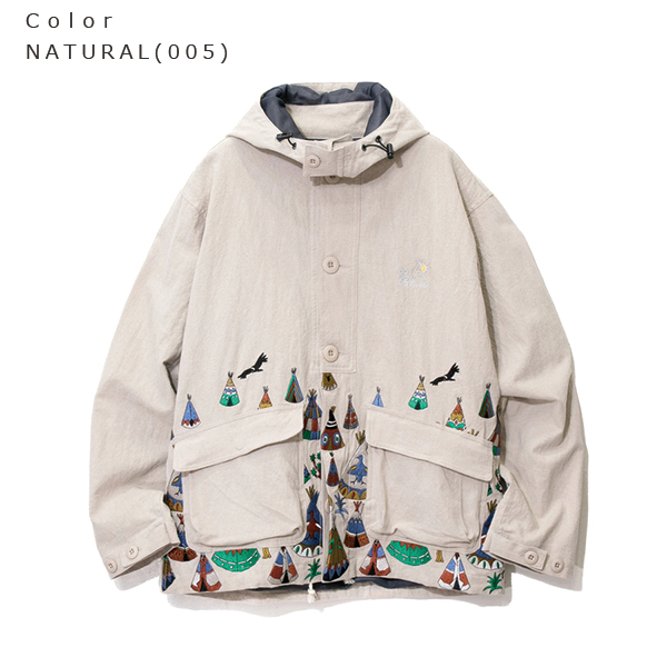 30%OFF go slow caravan ゴースローキャラバン / L/Cパネル刺繍パーカ 