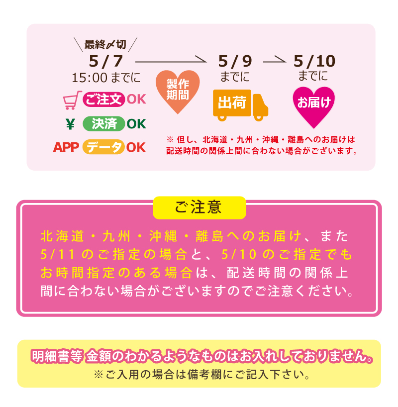 母の日app期日宅急便