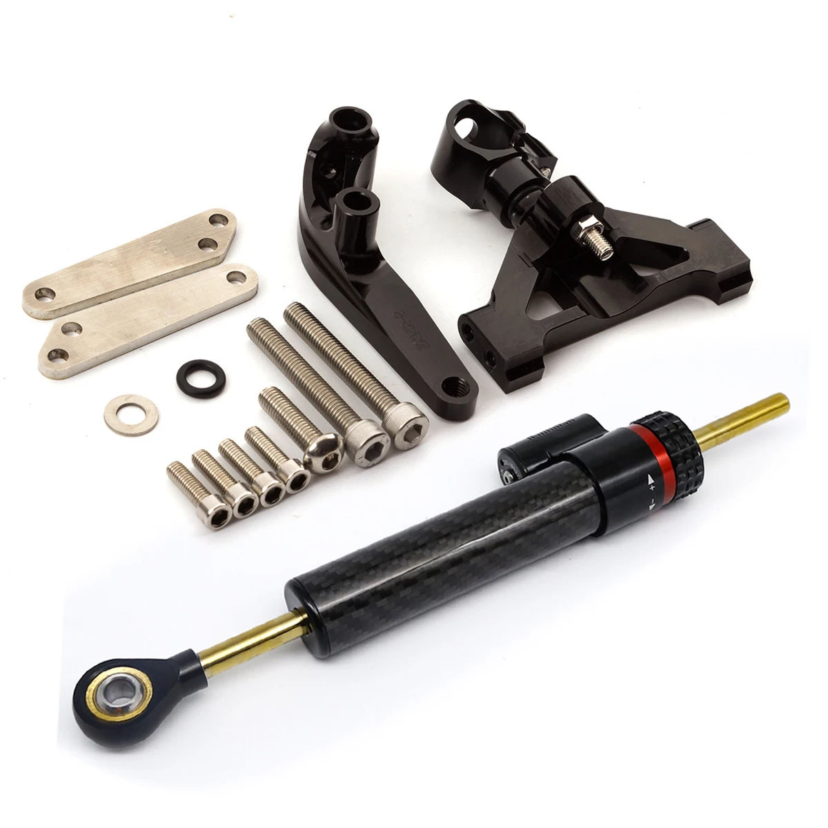 【並行輸入品】カワサキニンジャzx14rzzr1400 zzr 1400 ZX-14R 2006-2020用CNCカーボンステアリングダンパースタビライザー取り付けキット_2