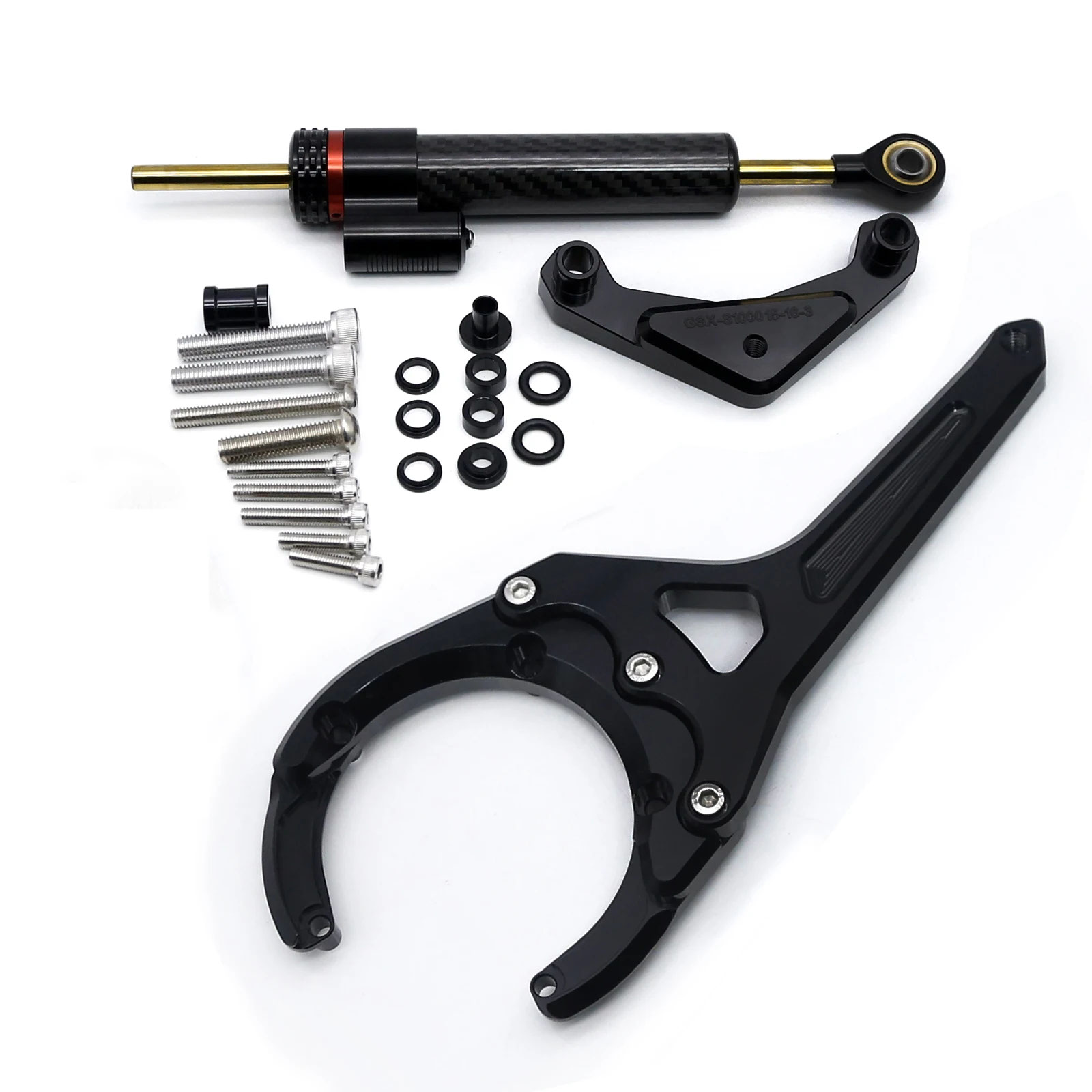 【並行輸入品】2023 2024 スズキ GSXS GSX-S 1000 GSXS1000 GSX S1000/F 2016-2022 ファイバーカーボンステアリングダンパースタビライザーブラケット取付キットの画像