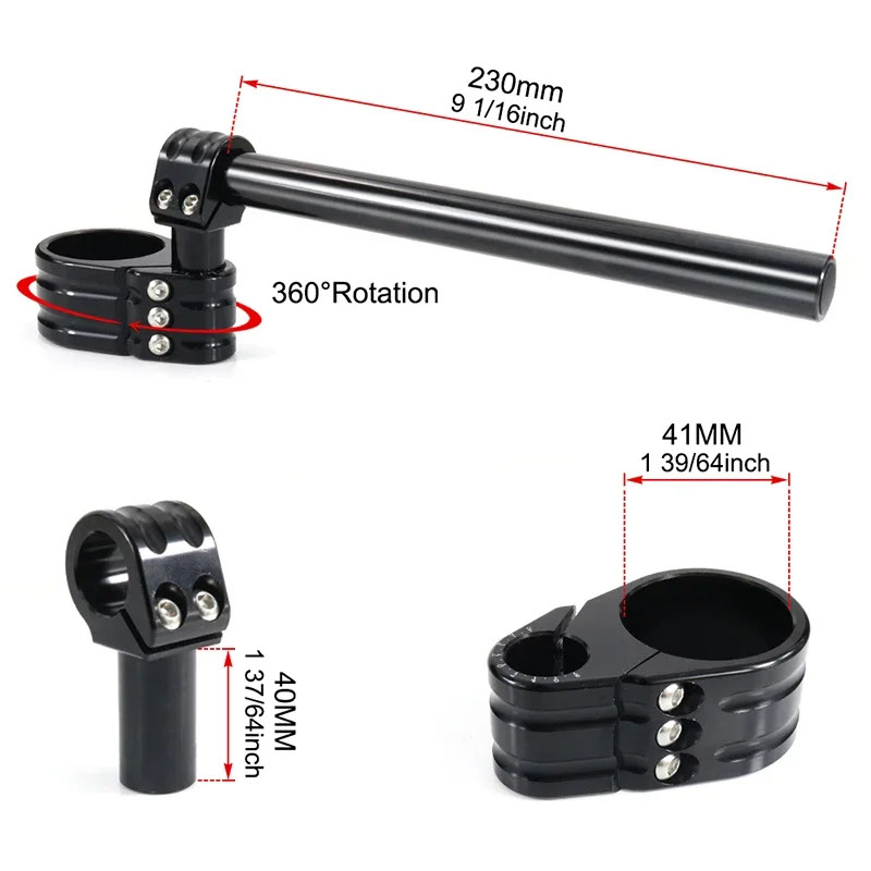 【並行輸入品】ホンダ CBR 600 カワサキ Z750 ヤマハ MT-07 XSR700 BMW R1200S トライアンフ 41mm マルチクリップ調整可能 ハンドルバークリップオン汎用 適合_1