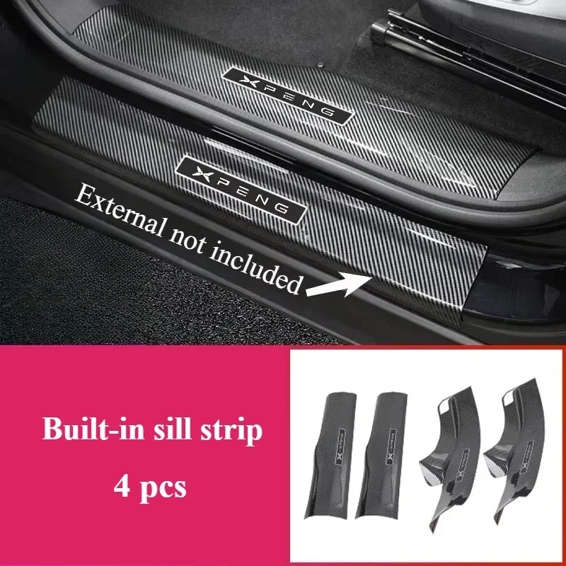 【並行輸入品】Xpeng G6 しきい値ストリップステッカー ABS カーボンパターンウェルカムペダルリアガードアンチキックステップオン Decorati_1