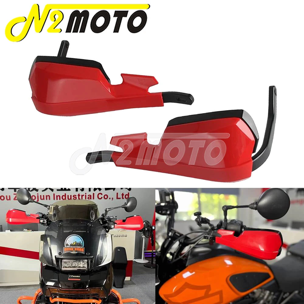 【並行輸入品】取り付けキット付きバイク 二輪ハンドガード 調整可能 ウィンドデフレクター ワイドスクリーン ハーレーパンアメリカ1250用アルミニウムハンドガ_4