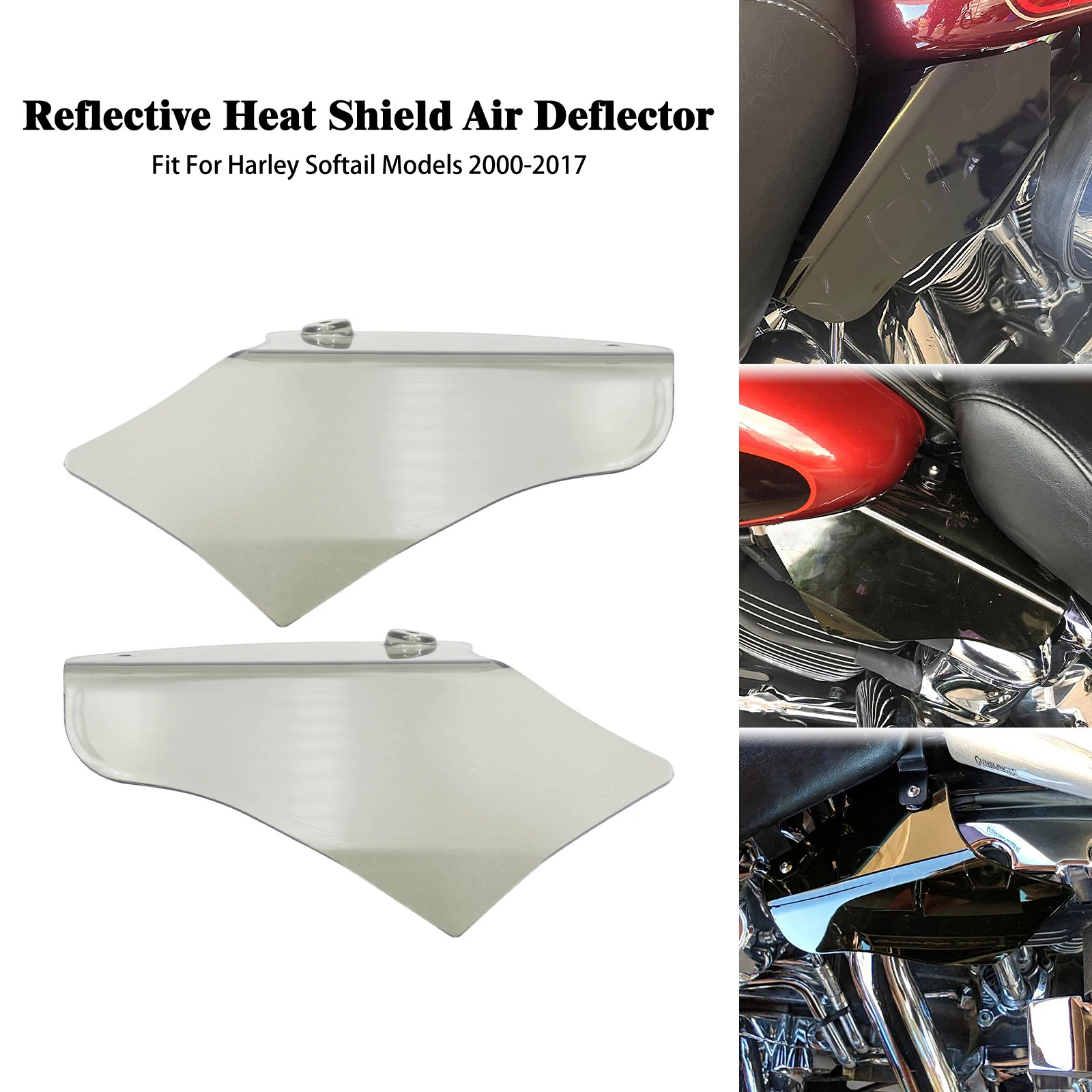 ハーレー　FLSソフテイル用　ヒートシールド 並行輸入品】バイク反射エアディフレクターサドルヒートシールド ABS