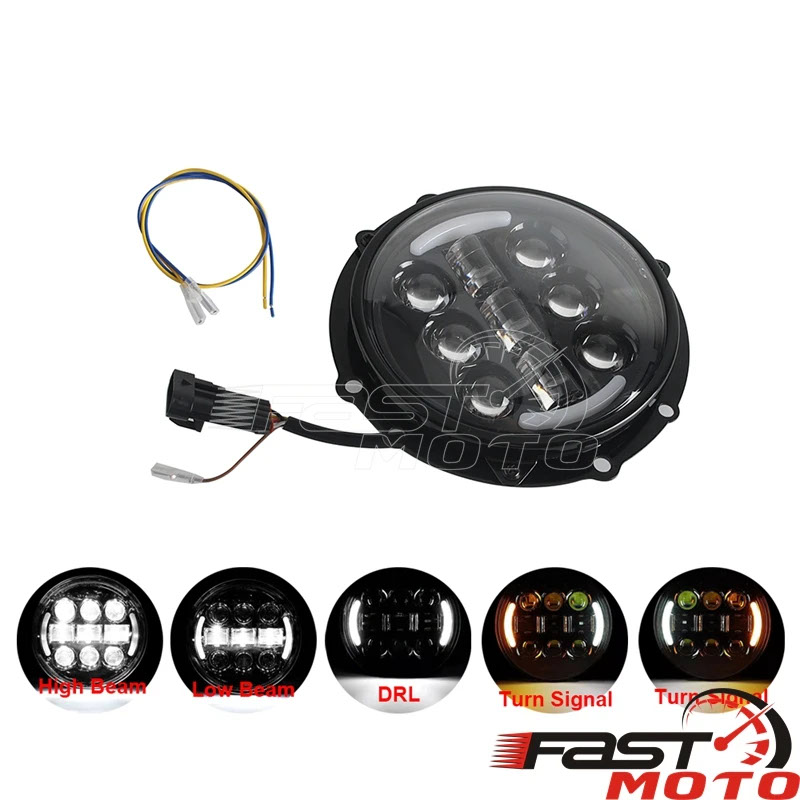 5.75インチヘッドライトとLEDウインカーセット 並行輸入品】モーター5.75インチLEDヘッドライト ウインカーDRL付き 5