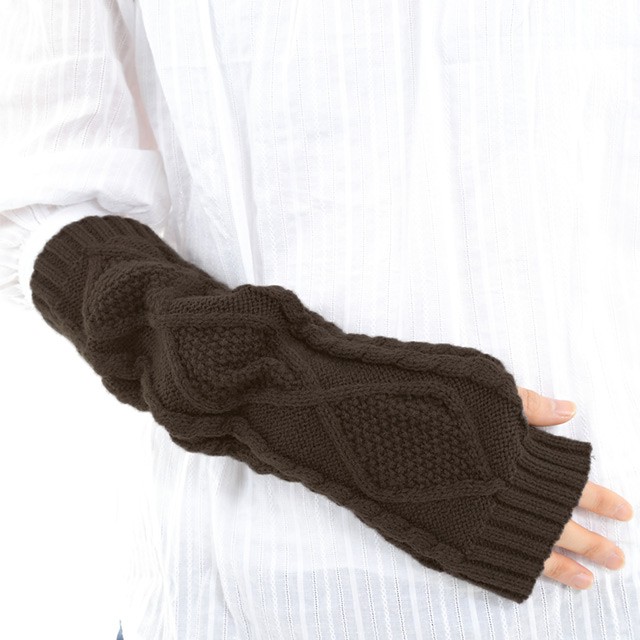 アームウォーマー アラン編み ケーブル編み ニット 手袋 ハンド