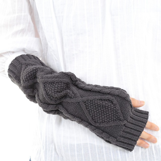 アームウォーマー アラン編み ケーブル編み ニット 手袋 ハンド