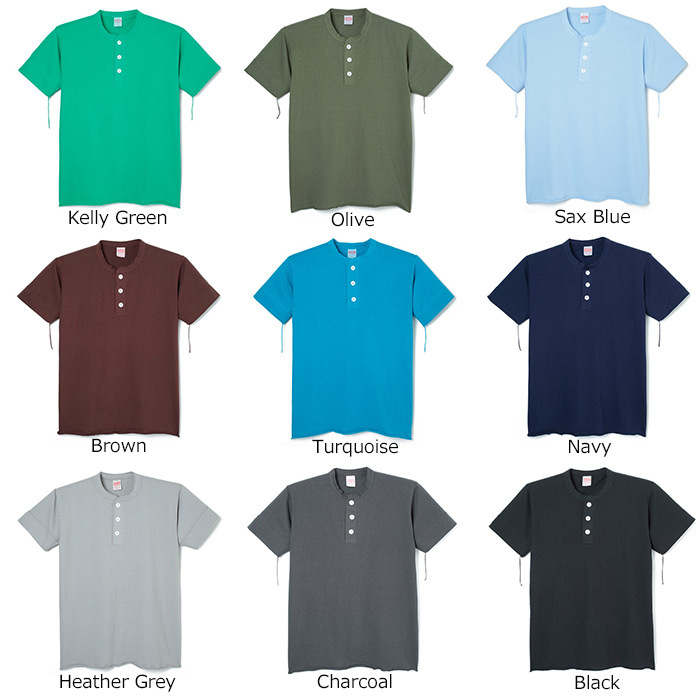 ボタン付きヘンリーネック Tシャツ S hk968s001.jpg