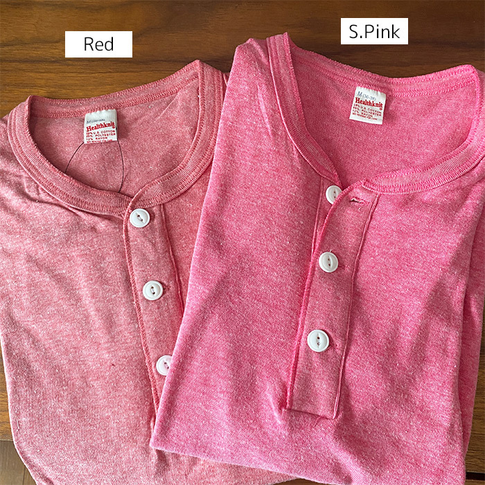 Healthknit ヘルスニット ヘンリーTシャツ 三つボタン レーヨン