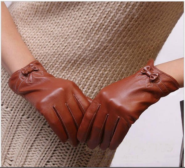 レディース 革手袋 レザー グローブ 高級 ラムレザー仕様 手袋 リボン