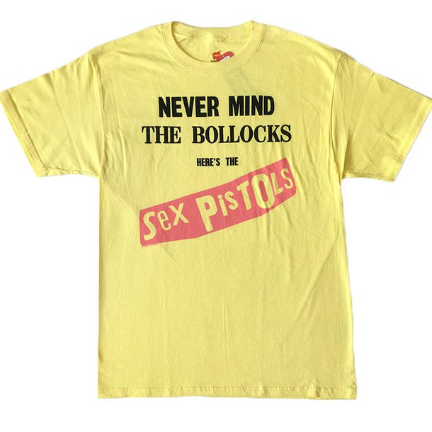 メール便 送料無料Sex Pistols セックス・ピストルズ Tシャツ NEVER MIND イエロー メンズ バンドTシャツ ロックTシャツ