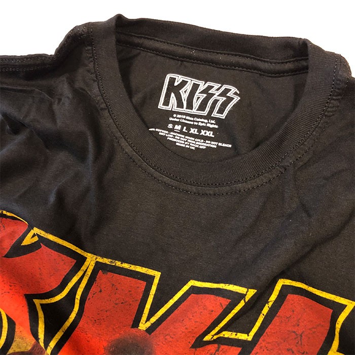 KISS キッス Tシャツ ネオン メンバー ロック ブラック バンドT