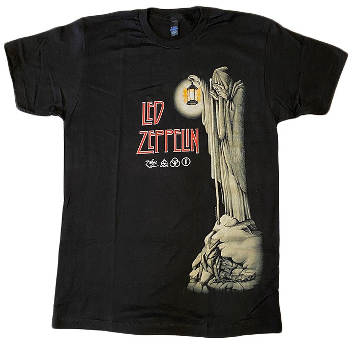 バンドT Led Zeppelin レッド・ツェッペリン Tシャツ HERMIT ブラック メンズ ロックTシャツ メール便 送料無料