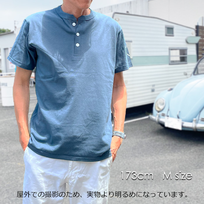 Tシャツ メンズ ヘンリーネック MARINE NATIONALE ヘンリー フランス