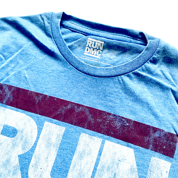 RUN DMC ランディエムシー ブルービンテージタイプ ブルー ロゴ T RUN DMC ランディエムシー ブルービンテージタイプ ブルー ロゴ T