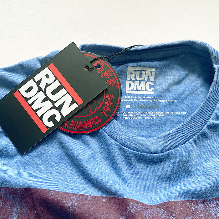 RUN DMC ランディエムシー ブルービンテージタイプ ブルー ロゴ T 