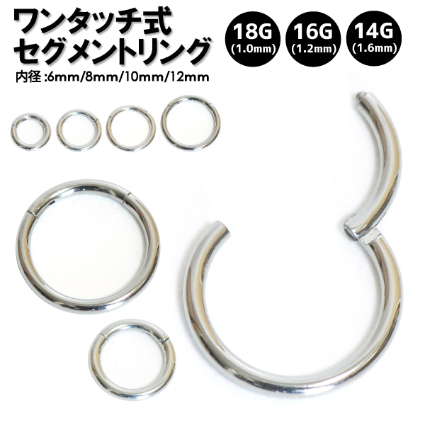 プラチナ セグメントピアス 16号 内径8mm（直径10mm）２個セット プラチナ セグメントピアス 16号 内径8mm（直径10mm）2個セット