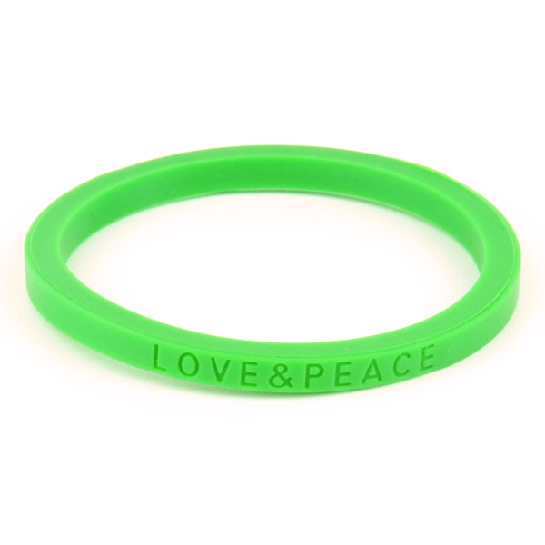 カラブレ シリコン ブレスレット LOVE&PEACE デザイン カラー ブレス