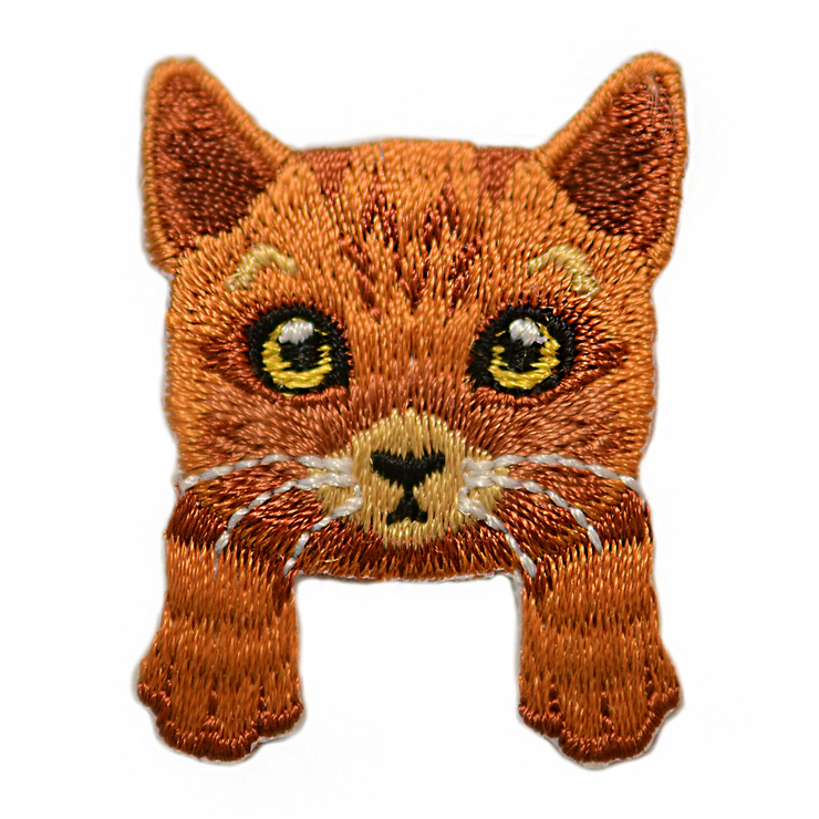 ワッペン アイロンワッペン 猫型 刺繍 9種類 ミニサイズ リメイク