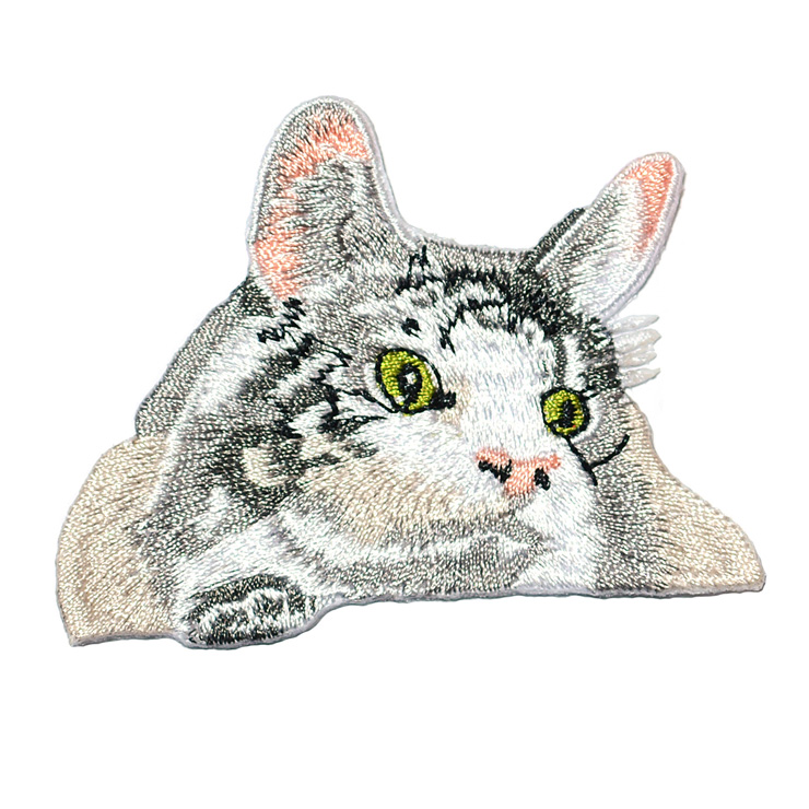 ワッペン アイロンワッペン 猫型 刺繍 パッチ 13種類 ミニサイズ