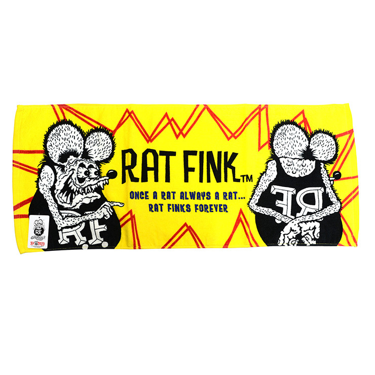 【2枚までメール便280円対応】ラットフィンク フェイスタオル 4種類 RAT FINK　アメキャラ ラット ネズミ 34×80cm　キャラクター  スポーツタオル ┃