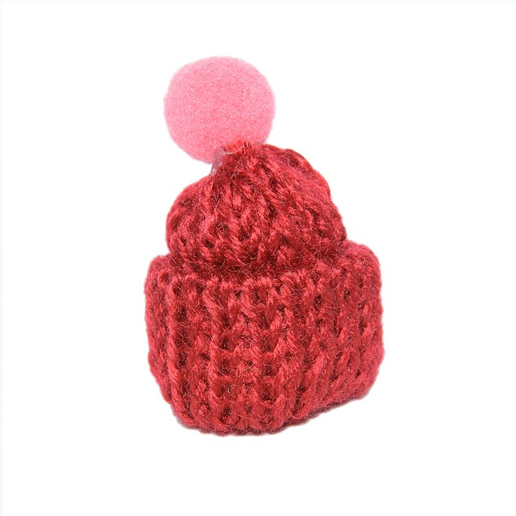 ミニチュア ポンポン付ニット帽 帽子 ハンドメイド 人形 パーツ 手芸