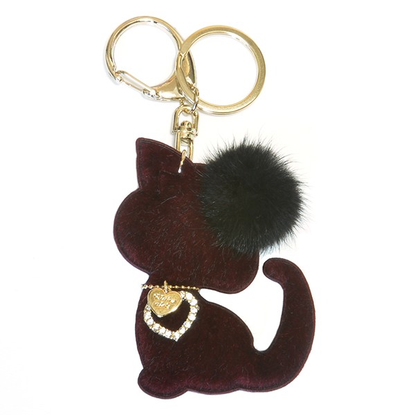 ハラコ調 かわいい 猫チャーム キーホルダー チャーム 全13色