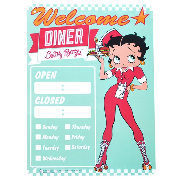 アメリカン 看板 Betty Boop ベティブープ ベティちゃん キャラクター プラスチック サインプレート ボード ダイナー オープン クローズ パーキング 001〜004 ┃｜freedom-web｜03