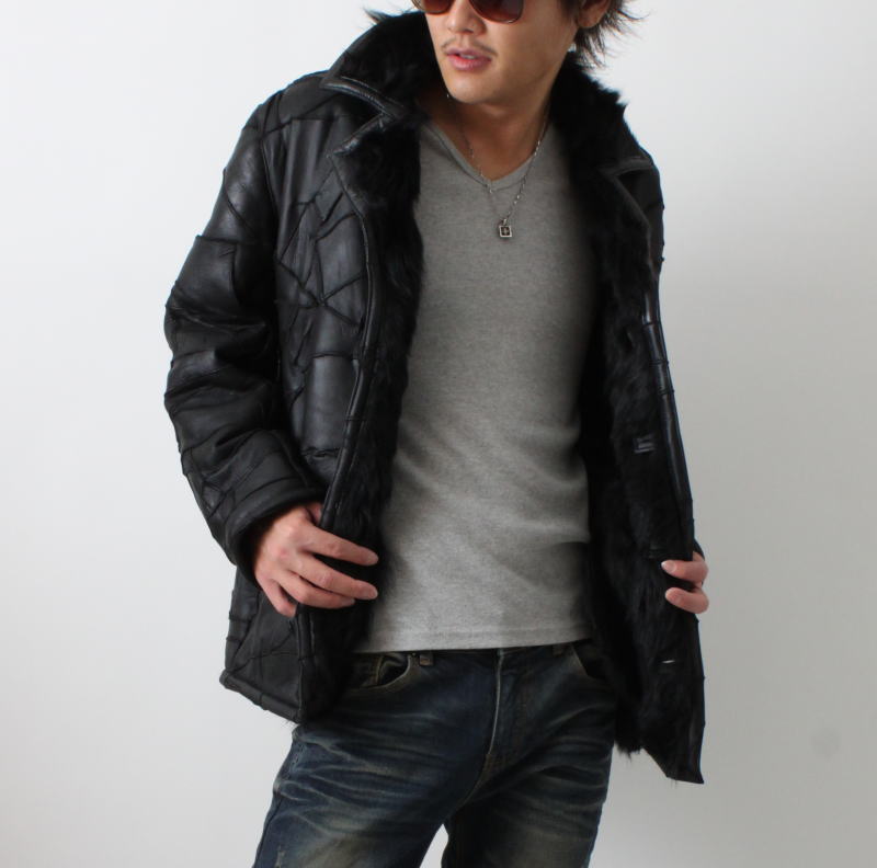 フリーダムレザー 革ジャン スクラッチ ダブルフェイスムートン ランチ