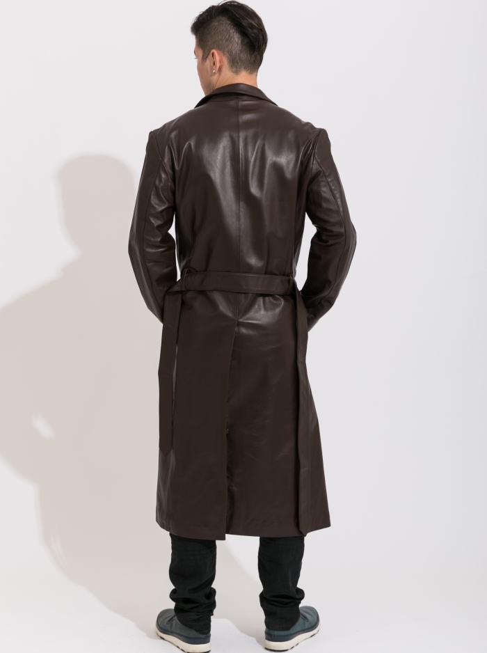 フリーダムレザー 革ジャン ラムレザー スタンドカラーロングレザー