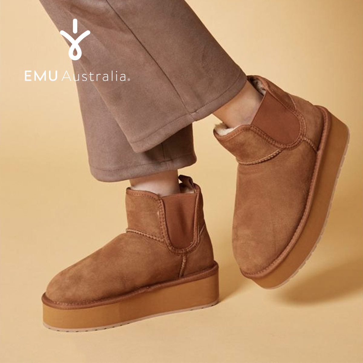 ムートン サイドゴア レディース EMU エミュ エミュー 厚底 軽量 脚長