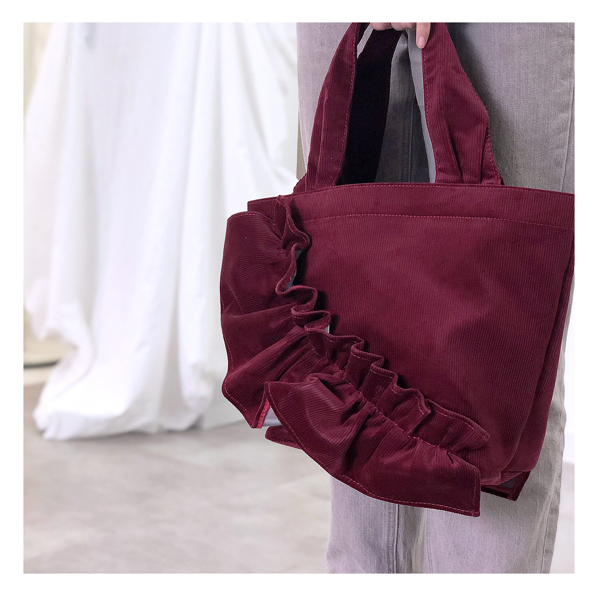 HELOYSE ハンドバッグ バッグ レディース ハンドルバッグ フリル