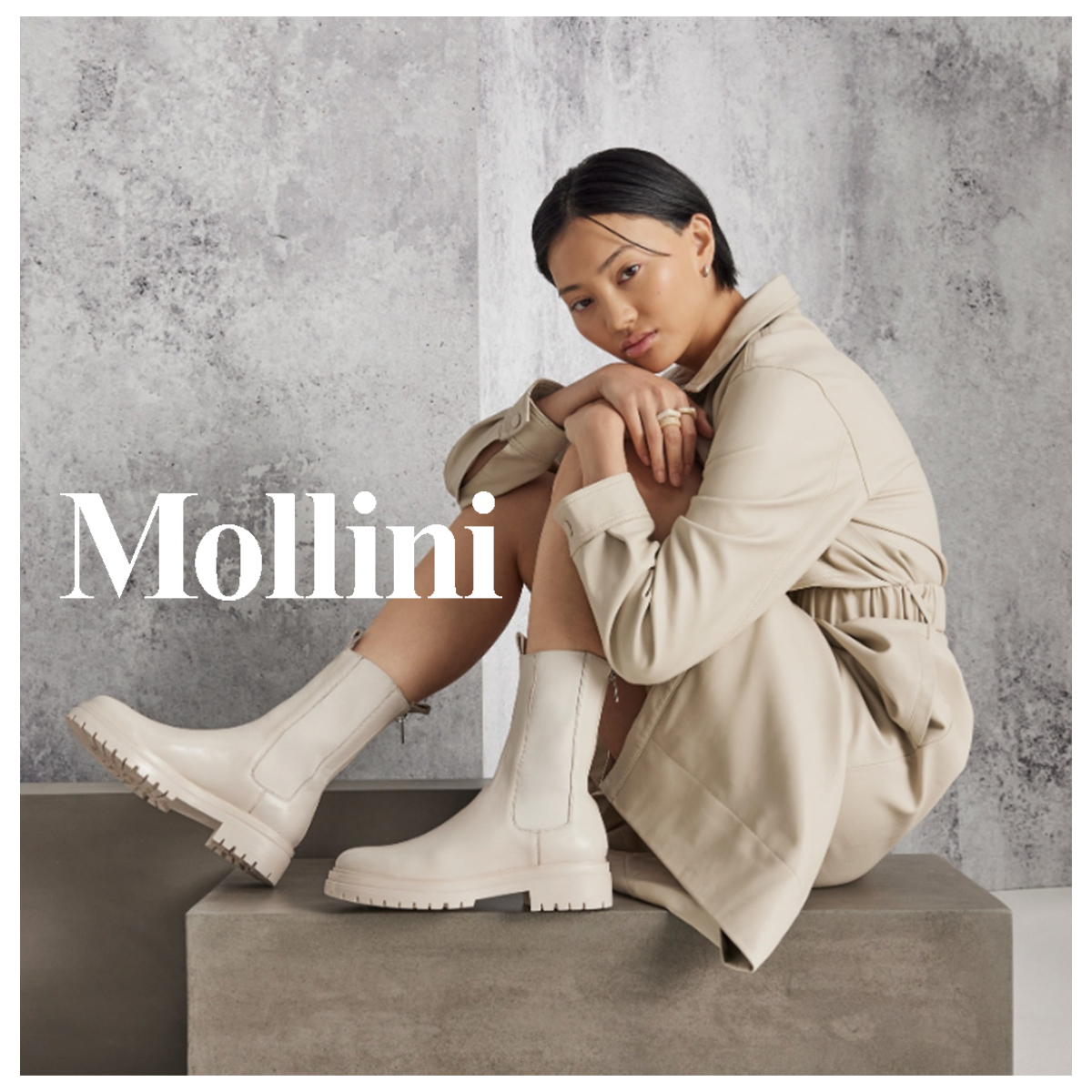 ブーツ レディース レザーニット MOLLINI モリーニ レザー 本革