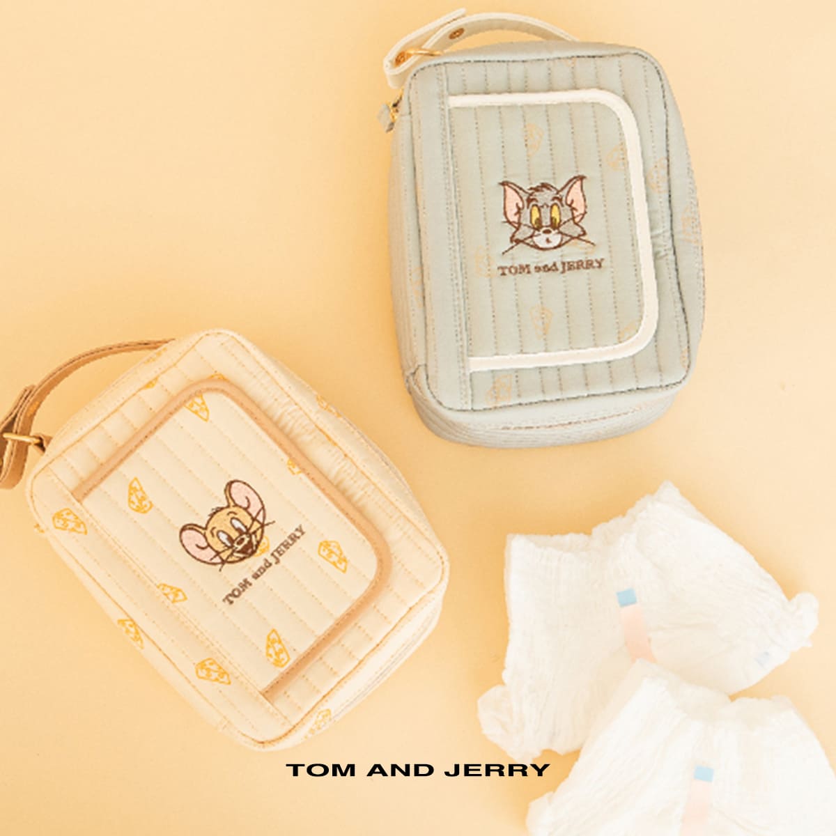 TOM and JERRY トムとジェリー キルティングおむつポーチ W-TJ1403