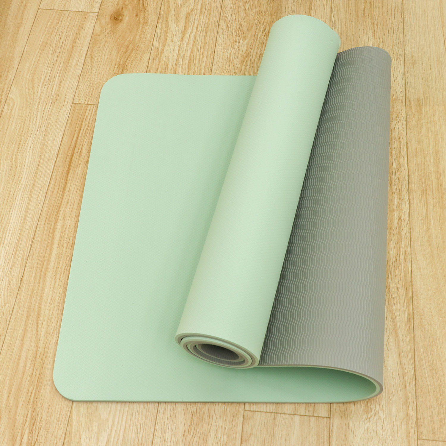 ヨガマット 183×61 ピラティスマット 10mm 厚手 カラフル バイカラー