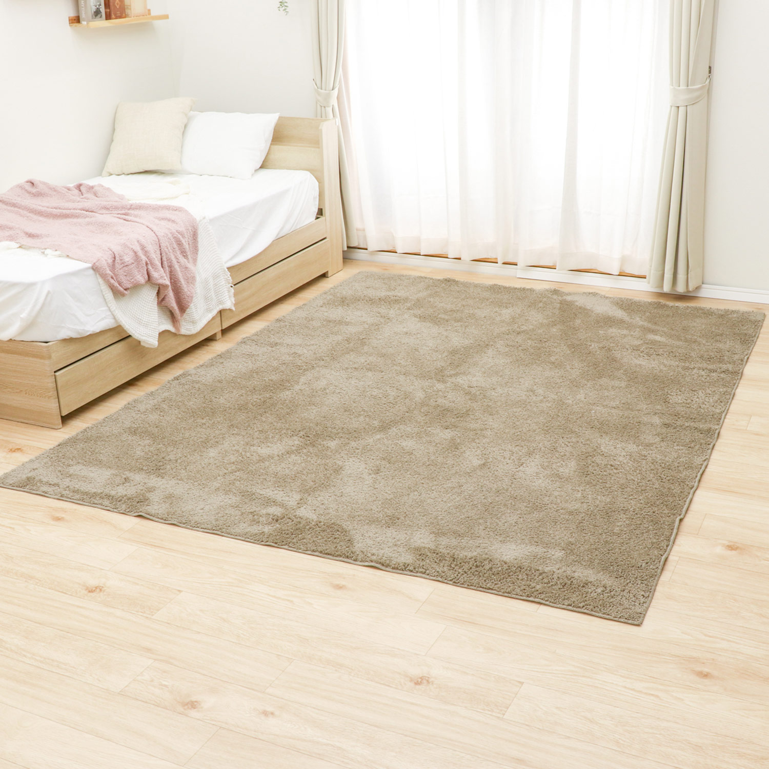 【サイズ:200×300cm_色:ブラウン】フリーリー シャギーラグ ラグ カー フリーリー 200×300cm 洗える ショート シャギーラグ 毛足 13mm