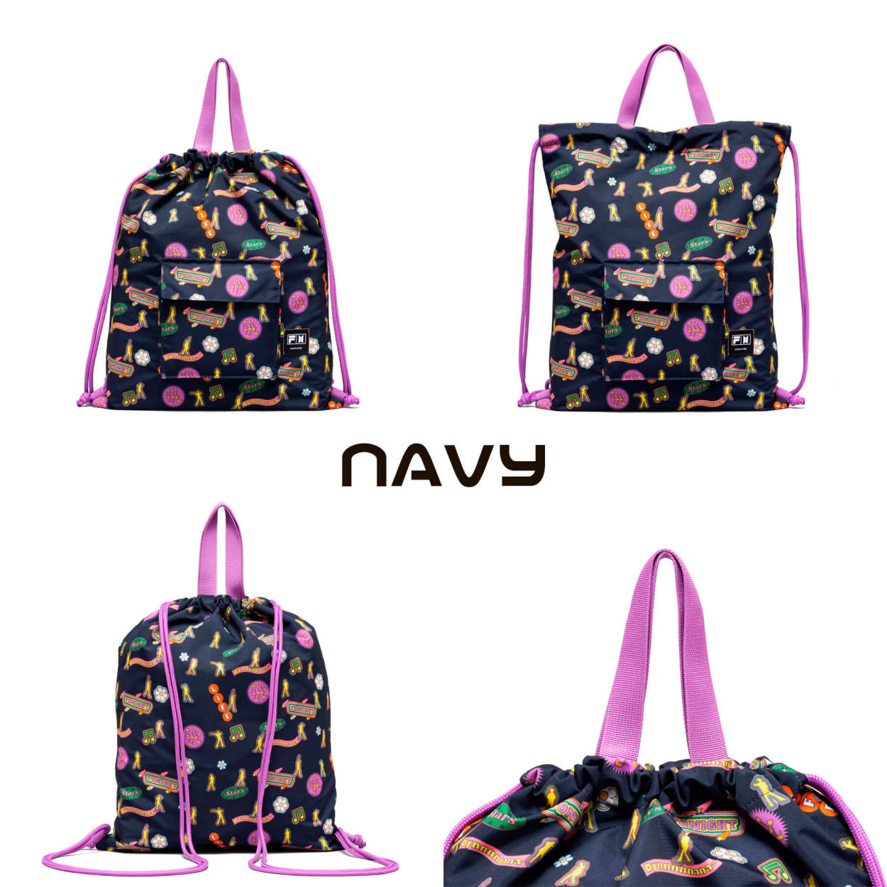 FILA（フィラ） BTS コラボ ストリングバッグ(全2色ネイビー,パープル