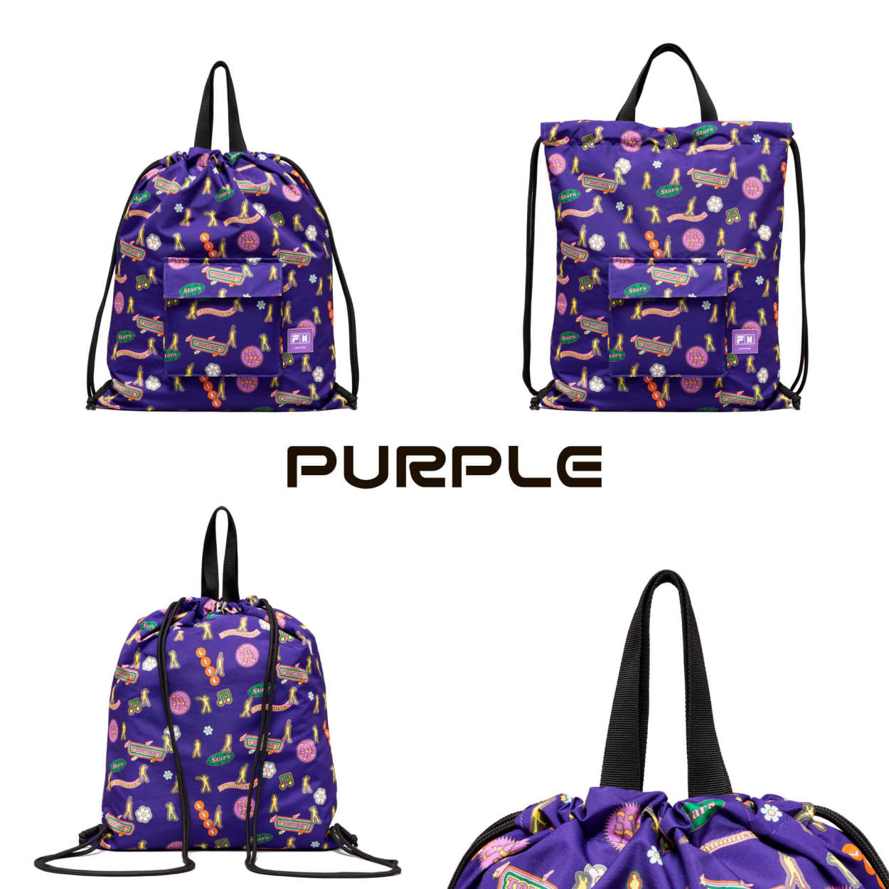 FILA（フィラ） BTS コラボ ストリングバッグ(全2色ネイビー,パープル