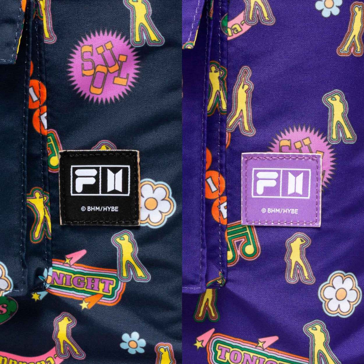 FILA（フィラ） BTS コラボ ストリングバッグ(全2色ネイビー,パープル