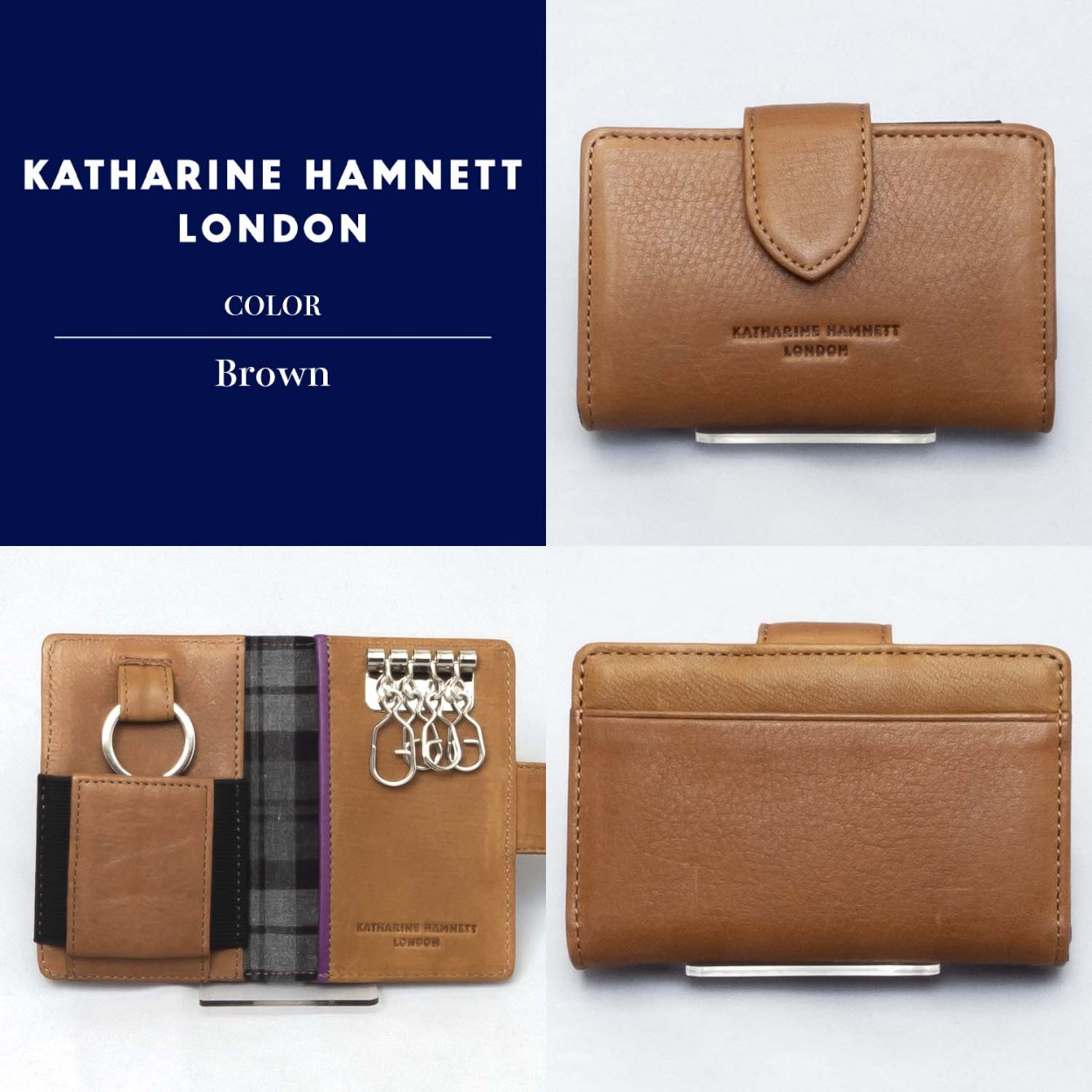 キーケース キーホルダー キーポケット キャサリンハムネット 国産牛革 姫路レザー使用 KATHARINE HAMNETT (全3色 490-57002) | KATHARINE HAMNETT | 02