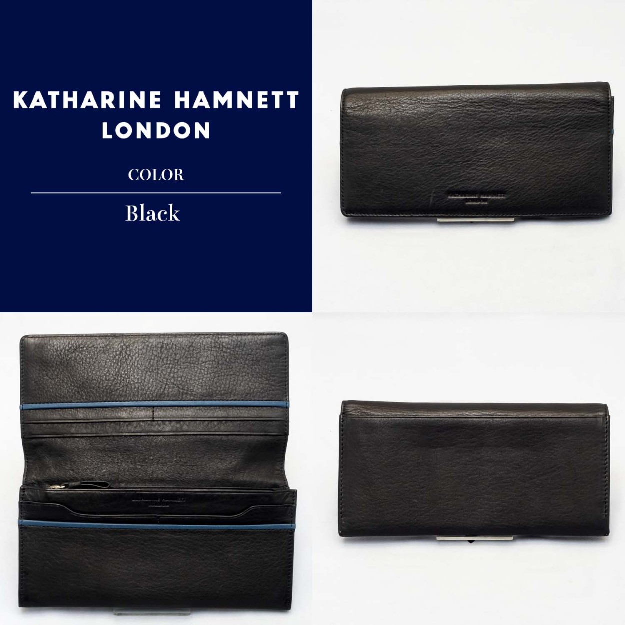 【未使用美品】KATHARINE HAMNETT本革 26〈定価17,600円〉 KATHARINE HAMNETT（キャサリンハムネット） 長財布 札入れ ソフト牛革