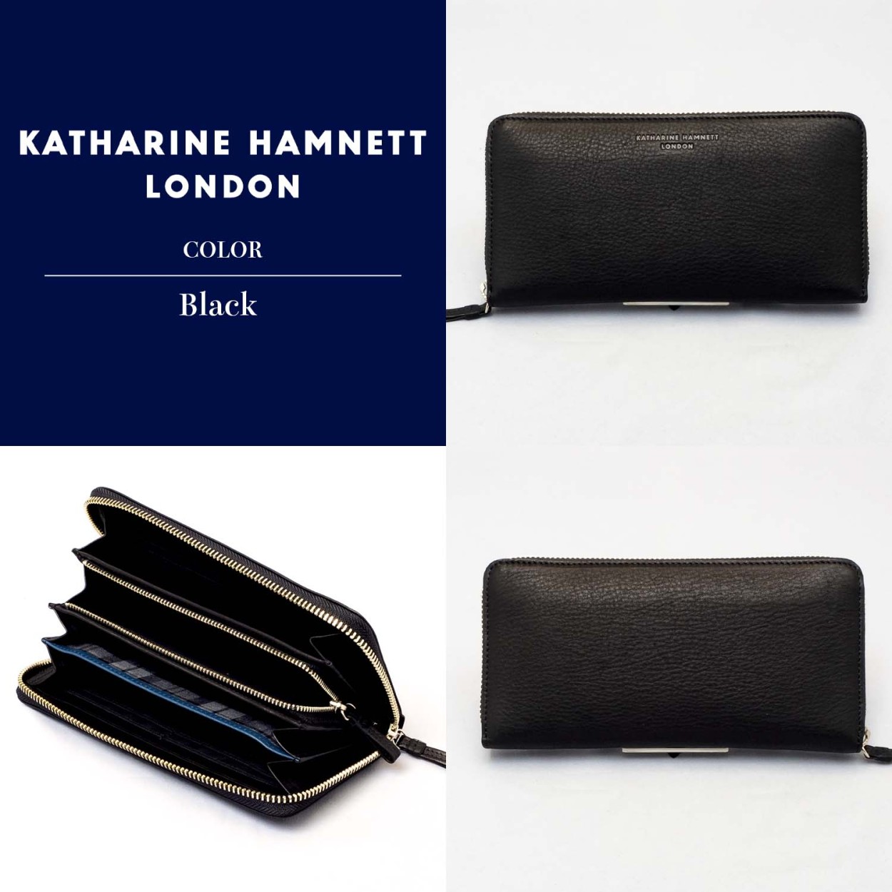 KATHARINE HAMNETT 長財布 ラウンドファスナータイプ束入れ 小銭