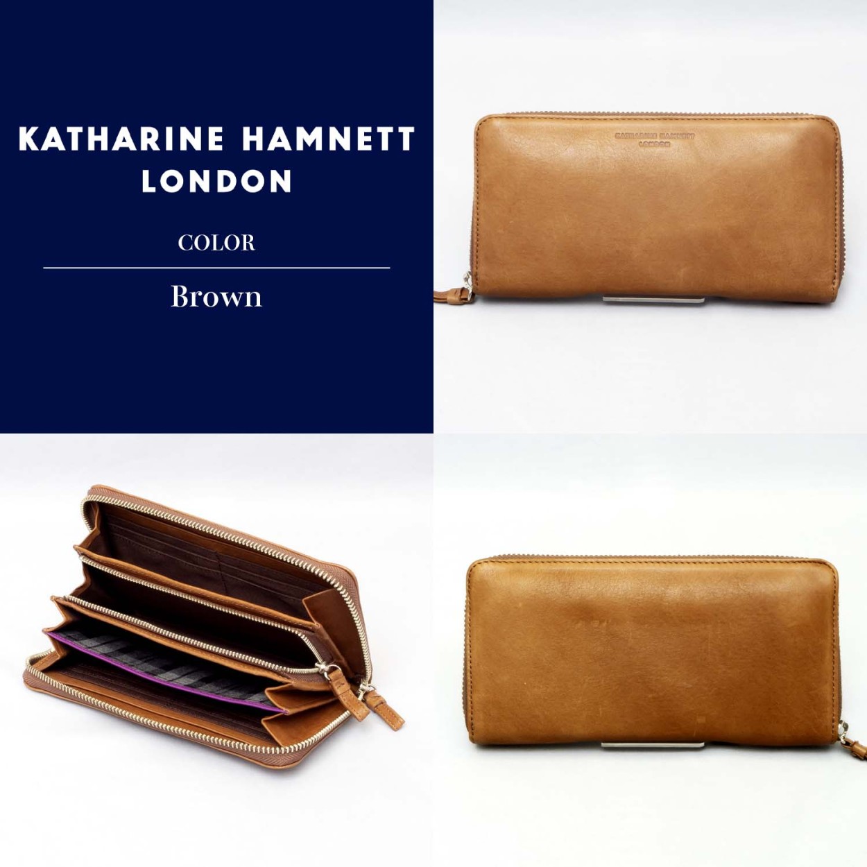 KATHARINE HAMNETT 長財布 ラウンドファスナータイプ束入れ 小銭入れ  