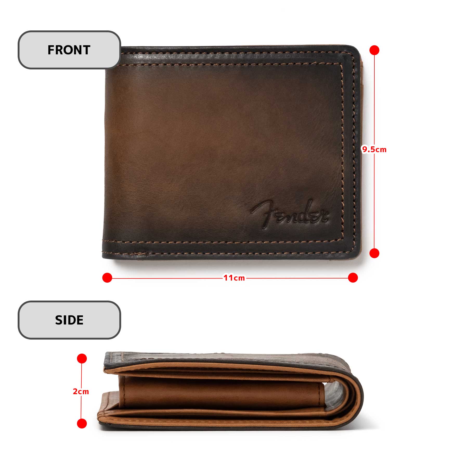 Fender（フェンダー） 二つ折り ミニ財布 財布 メンズ レディース 本革