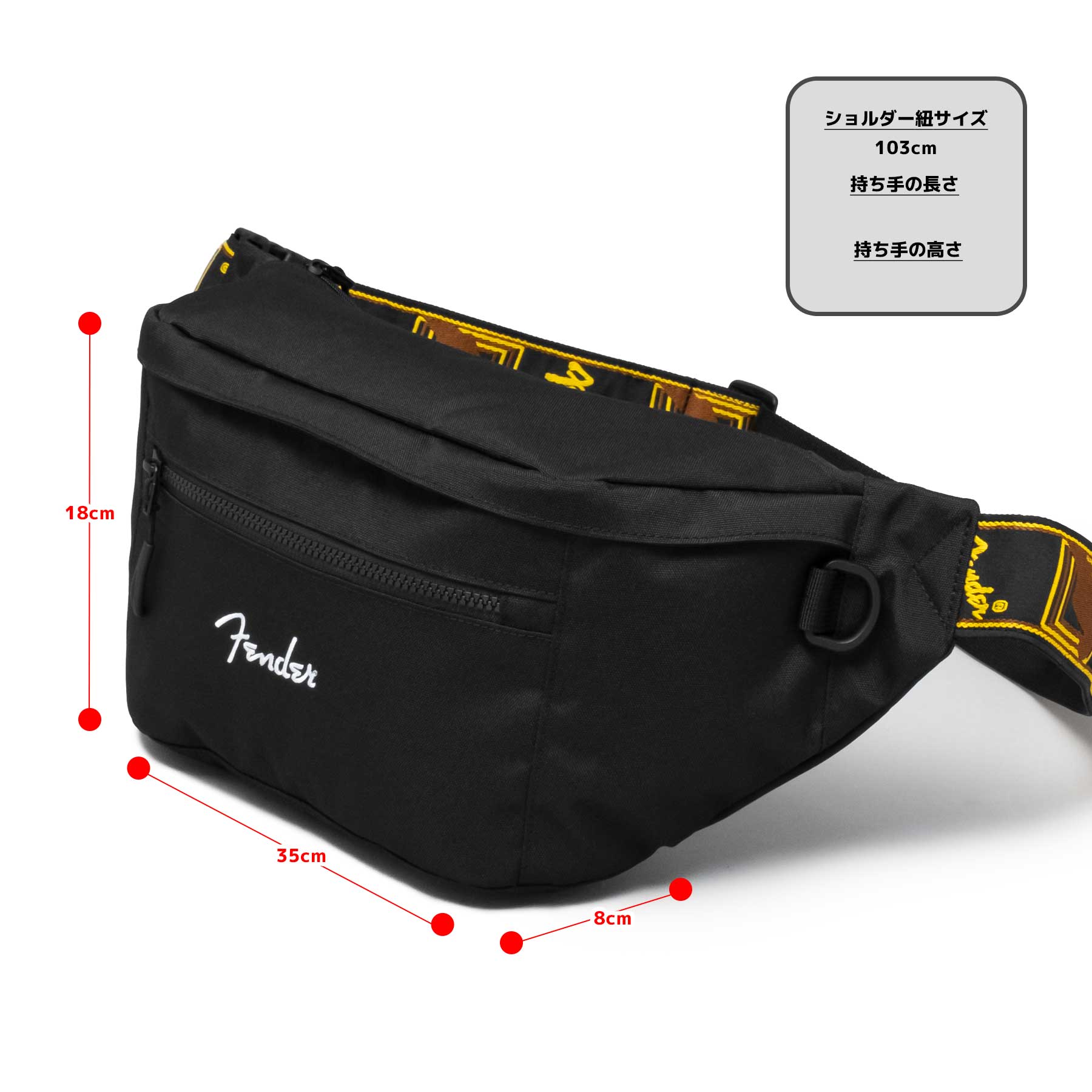 Fender（フェンダー） ボディバッグ スリングバッグ メンズ レディース