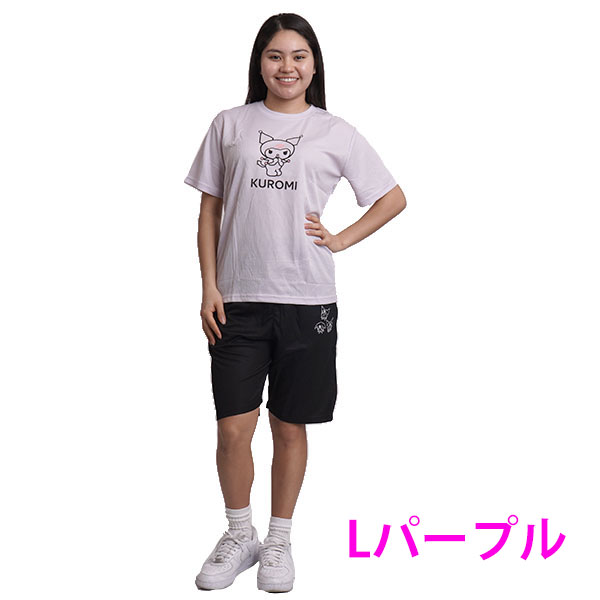 クロミ kuromi スーツ 上下 セットアップ 半袖 tシャツ ハーフパンツ