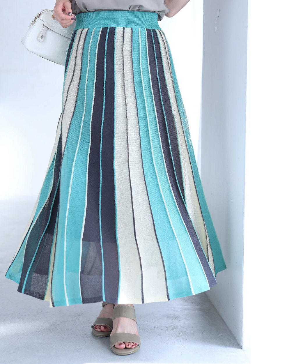 cawaii Sから3L対応 夏に映える配色 涼みストライプスカート